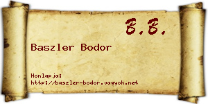 Baszler Bodor névjegykártya
